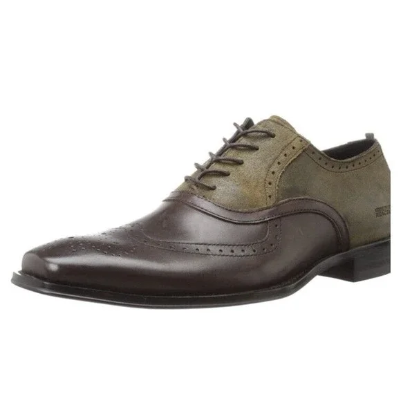 Kenneth Cole Reaction Tongue Tied Cap Toe Gray Leather Derby Oxfords Mens Size 9 REACTION - Heath Cap Toe Lace Up Oxford main image 3